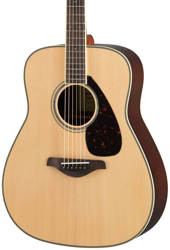 Yamaha FG830 Dreadnought Acoustic Solid Sitka Spruce Top Rosewood Natural image 1