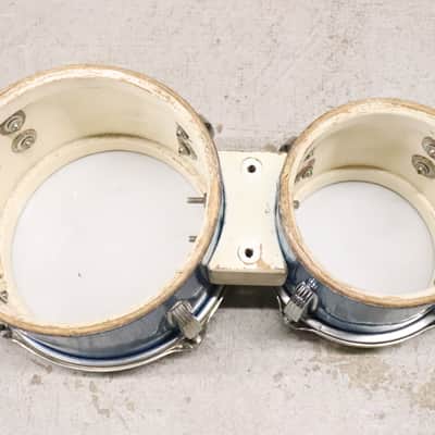 Ludwig Tunable Bongo Drums Vintage 1960's Blue Sparkle image 4