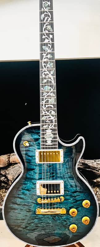 Gibson Custom Shop PSL Les Pual Ultimate 5A Quilt "Tree of Life" Nordic Blue 2025 - gloss image 1