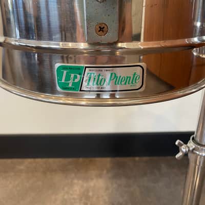 Latin Percussion LP255-S Tito Puente Signature 12/13" Stainless Steel Timbales with Stand - Steel/Chrome image 2