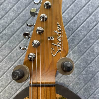 Schecter Nick Johnston "Thumper" FretWerx In-USA Setup and Fret Polish 2020's HSS - Orange w/ Custom Vinyl Flowers image 9
