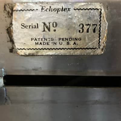 1960/1964 ECHOPLEX EP-1 Tube Tape Delay Echo Reverb, small box, pre-Maestro 1 of first 500 made, Serial #377 image 15
