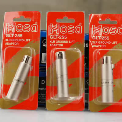 3 AKG D4400 Dynamic Microphones w/ Hosa Ground Lift XLR Adapters #48061 image 7