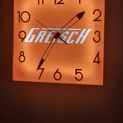 1950's-60's Gretsch Guitars & Amplifiers Pam Dealer Style Light-Up Clock Killer Cool Man Cave/Garage Item image 2