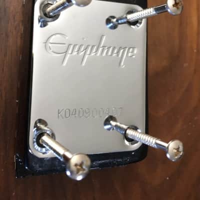2004 Epiphone Les Paul Junior Electric Guitar Black Actual Loaded Neck image 11