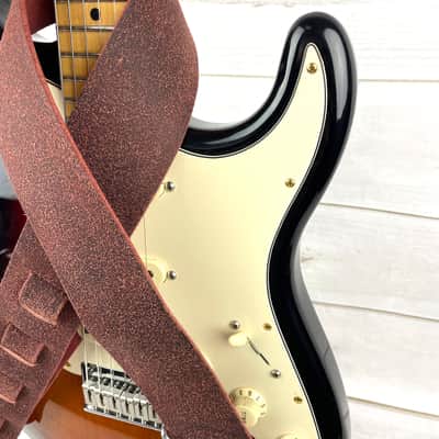 Walker & Williams STR-10 Amaranth Red Distressed "Weathered" Top Grain Italian Leather Guitar Strap image 4