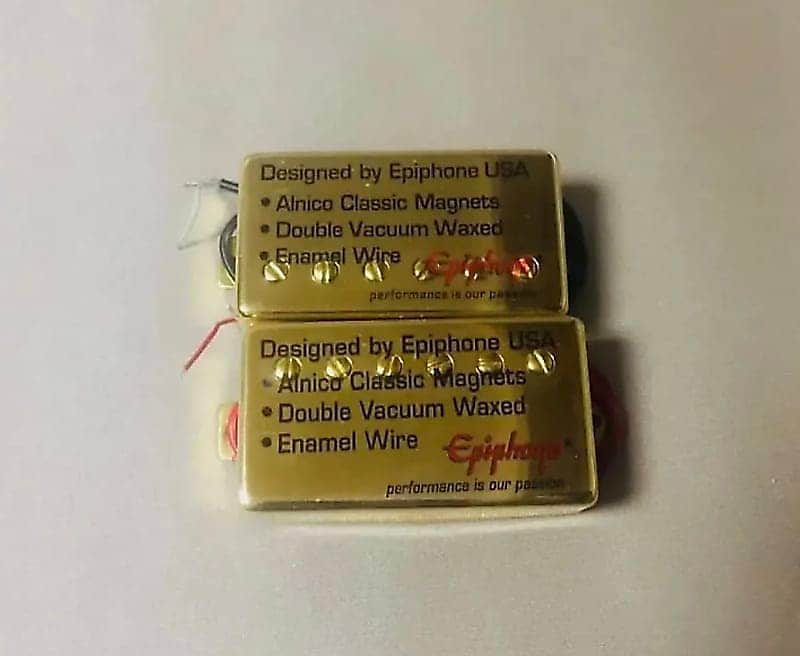 Epiphone Alnico Classic Magnets Pickups Neck+Bridge in Gold image 1