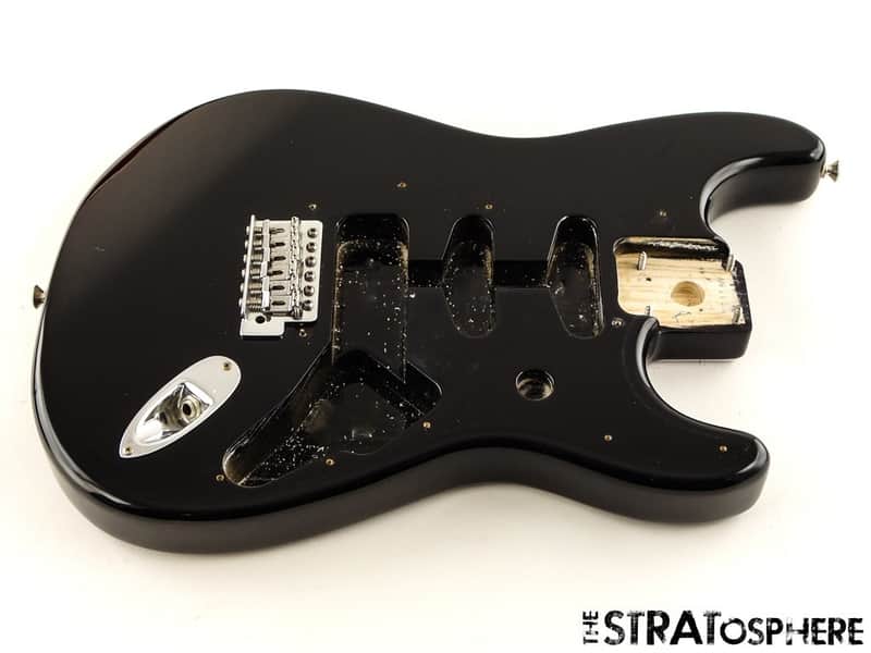 USED 1996 Fender MIM Standard Strat BODY & HARDWARE Guitar Black image 1