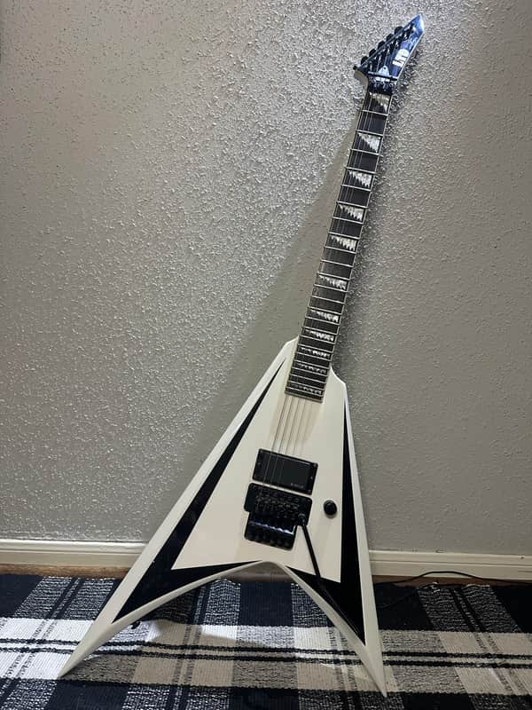 2007 ESP LTD Alexi-600 Signature White with Black Pinstripe image 1