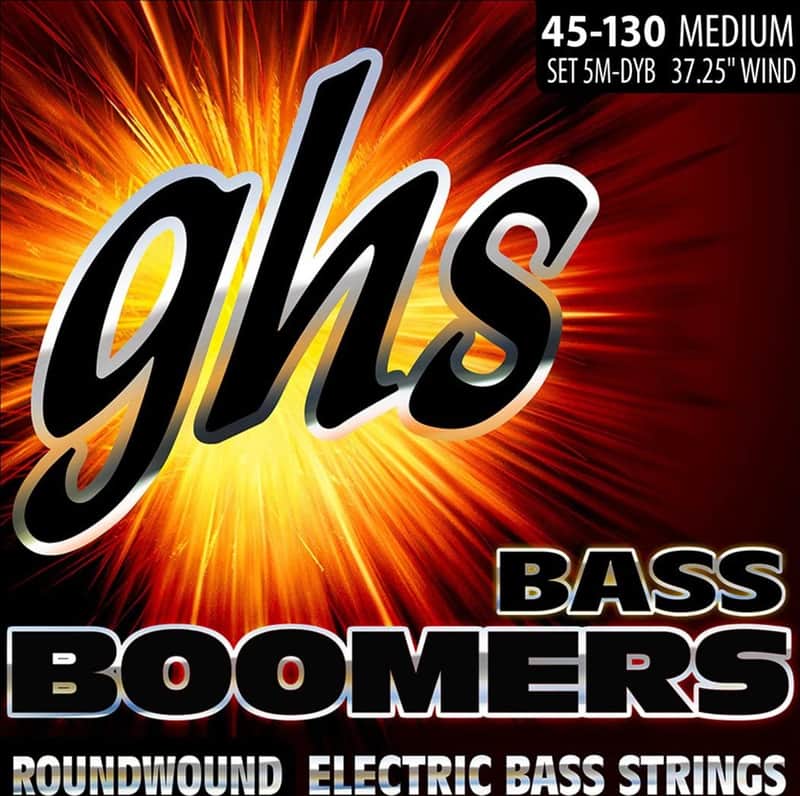 GHS 5M-DYB Boomers Medium Nickel 5-String Bass Strings, 45-130 image 1