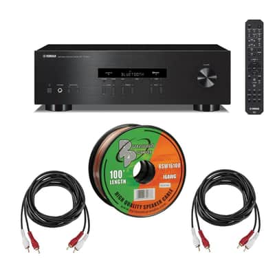 Yamaha R-S202 Stereo Receiver with Bluetooth, Bundle with Speaker Wire and RCA Cables image 1