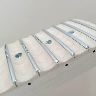 Natural Finish Guitar Maple Wood Strat Style Neck, Scalloped Fingerboard Fretboard, 22 Frets image 6