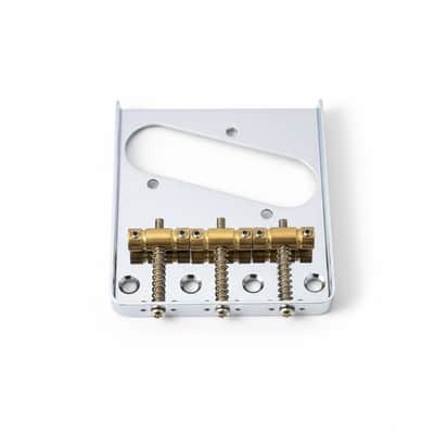 Chrome Telecaster Bridge With Slotted Brass Saddles image 1