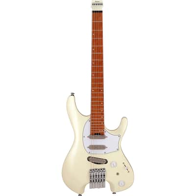Ibanez Quest ICHI10-VWM Ichika Nito Signature 6-String Headless Solid Body Electric Guitar with Roasted Birdseye Maple Fretboard, Right-Handed, Vintage White Matte image 2