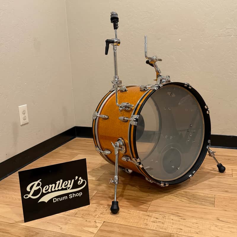 Gretsch Brooklyn Series 14x20 Bass Drum in Gold Sparkle Nitron w/ DW Cymbal Holder Attachment & DW Rail Mount Tom Holder (Rm 4) image 1