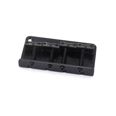 KD By AxLabs Vintage Style Bass Bridge - 4-Screw, 4-String, String-Through-Top - Satin Black image 1