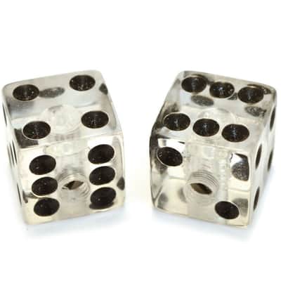 PK-3250-031 (2) Clear Dice Guitar Knobs For 1/4" Solid Shaft Pots