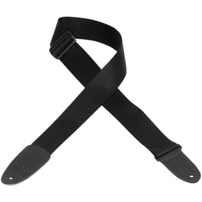M8-BLK Sangle guitare logo Levy's sur embout cuir 5 cm Black Levy s image 2