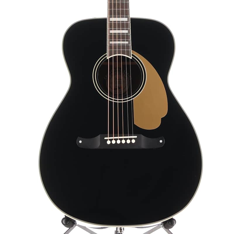 Fender California Vintage Malibu with Case, Gold Pickguard, Matching Headstock, Black (RC1) (03825) image 1