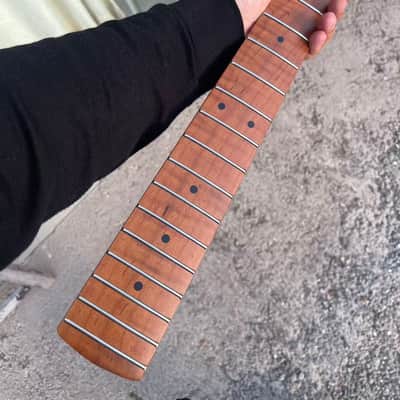 4-string electric bass neck jazz bass stainless steel 21 frets 4a Roasted flame Maple guitar neck 34inch hole 18mm maple fingerboard image 6