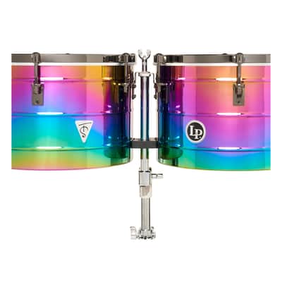 Latin Percussion 15"/16" Tony Succar Thunder Timbales - Rainbow Black Nickel image 3