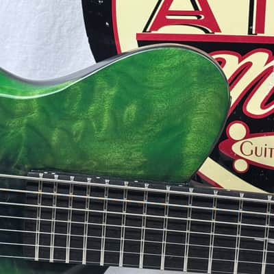 Deviant Guitars USA Custom Shop Truck Driver Shawn Signature Linchpin Baritone 7-string Guitar 2023 - Dark Verde Burst - *AS IS* image 2