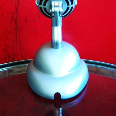 Vintage RARE 1940's Shure 730B crystal cardioid microphone Satin Chrome w period Shure S-36 model stand 55 55S 730A 701D image 11