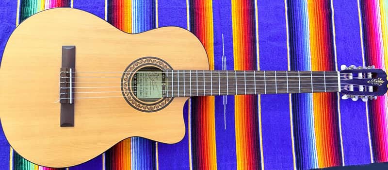 Don Cortez Santana Model 46 AE/Sapele Acoustic Electric Nylon String Cutaway Guitar wGB image 1