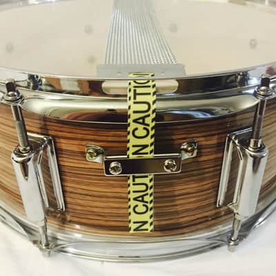 2x SnareFlair Custom Snare Drum Percussion Straps Caution Tape Black Yellow USA Made Snare Flair image 1