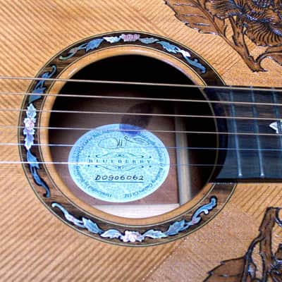 Blueberry  Handmade Dreadnought Acoustic Guitar Floral Motif - Built to Order image 4