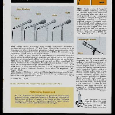 Vintage 1979 Electro-Voice DS35 Dynamic Cardioid Microphone Low Z w accessories RE16 RE15 image 2