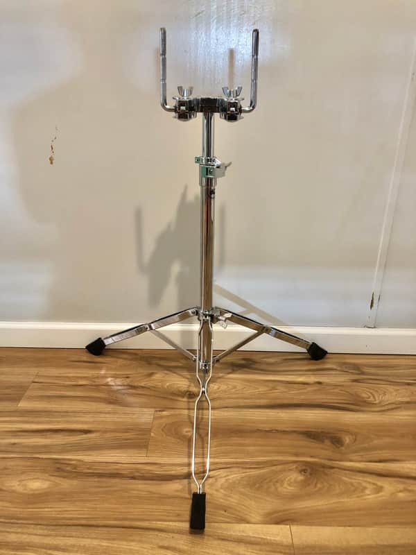DW DWCP9900 9000 Series Heavy Duty Double Braced Dual Tom Stand, Cymbal, Chrome image 1