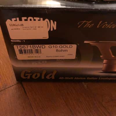 Celestion T5671 G10 Alnico Gold 40-Watt 8-Ohm 10" Speaker image 2