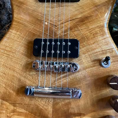 Custom Built Ray Gun J5 Obeche / Maple Burl body Maple / Ebony Neck DiMarzio PUs image 5