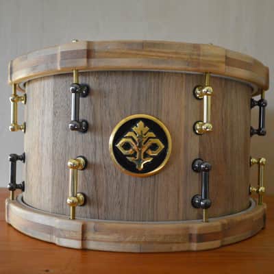 Melany Drum Co., Black-Gold, 13x7.5 Stave Snare Drum/Tomtom | Ships Worldwide image 1