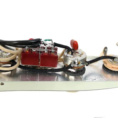 920D Custom Loaded Pickguard Seymour Duncan P-Rails Offset Mint Green Aged White image 3