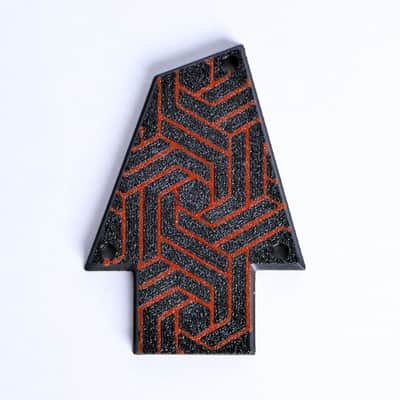 Custom Ibanez Truss Rod Cover for RG & JEM – Fractal Flow (Red & Black) image 4