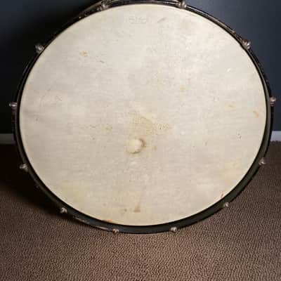 Early 1920s Ludwig  Marching Bass Drum 14x28 in Blue and Gold Duco image 10