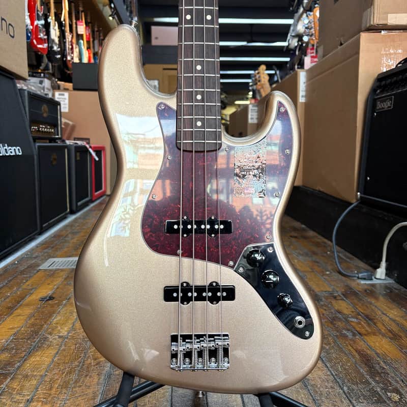 Fender American Professional Classic Jazz Bass Faded Firemist Gold w/Padded Gig Bag image 1