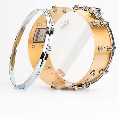 Pearl Reference One 14x6.5" Cast Brass 3mm Snare Drum Mastercast Die-cast Hoops Swivel Lugs Glide-lock Strainer RF1B1465 | WorldShip | Authorized Dealer image 9