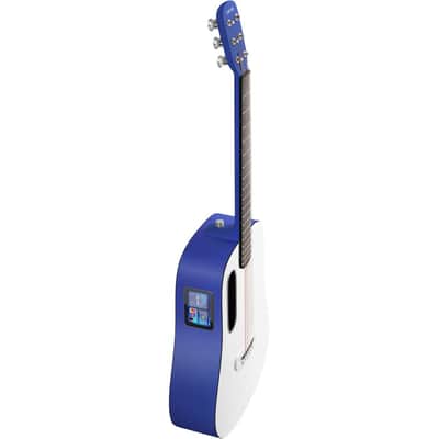 Lava Music L9200005 ME Play 36” Acoustic / Electric Guitar With Gig Bag, Deep Blue / Frost White image 7