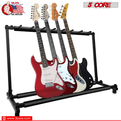 5 Core Multi Guitar Rack Stand Floor 7 Slot Adjustable Flying V Guitars Holder image 1