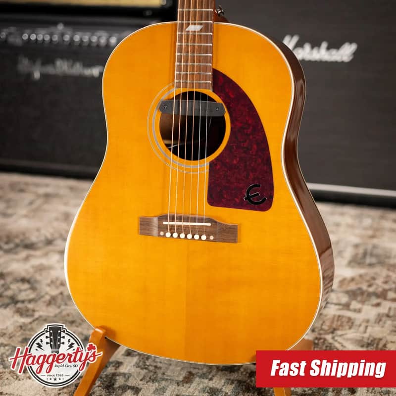 Epiphone Masterbilt Texan FT79 Acoustic Guitar with Fishman Pick-up - Natural with Hardshell Case - Used image 1