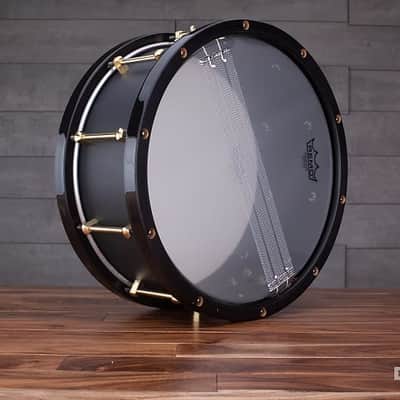 NOBLE & COOLEY 14 X 6 ALLOY CAST ALUMINIUM SNARE DRUM, BLACK WITH WOOD HOOPS image 12