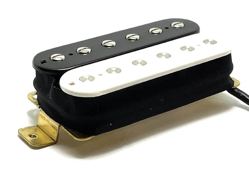 Mod Bucker Neck Position Dedicated Pickup ~ Ceramic Mid-Wound for Modern Sound ~ White Black Zebra image 1