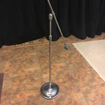 Atlas 11C Microphone Stand Vintage Silver Chrome Bottom Telescoping Boom RARE image 1