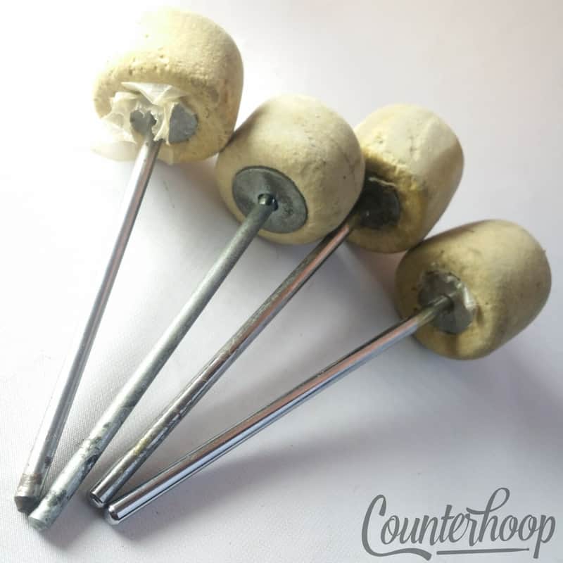"Japan"4x Pearl/Tama MIJ Bass Drum Pedal Beaters Rod Head Vintage 60s Parts L image 1