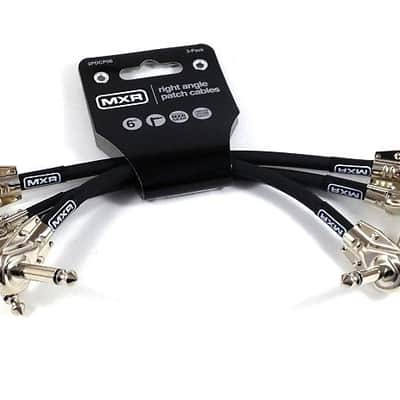 Patch Cables MXR 6 inch (~152mm)  3 Pack  1/4" Angled Flat ( pancake ) ends