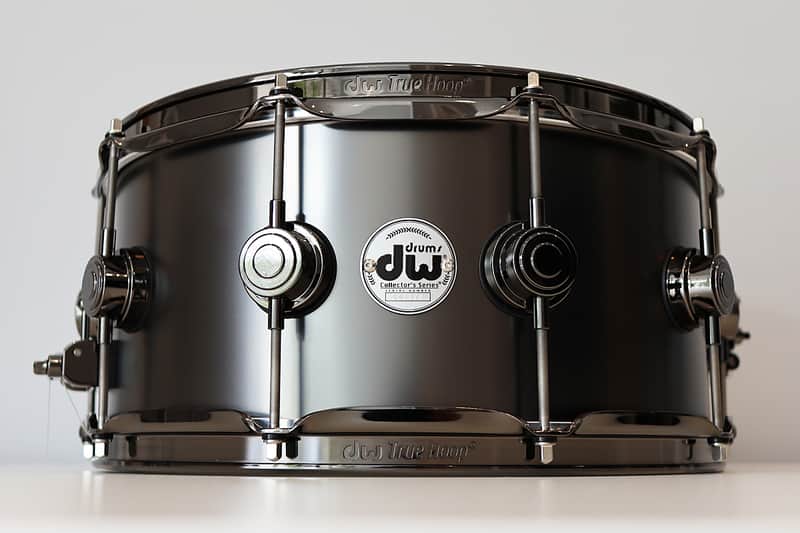 DW Collectors Satin Black Over Brass 6.5" x 14" Snare Drum w/ VIDEO! image 1