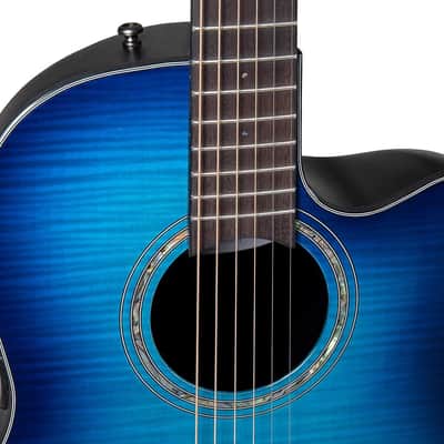 Ovation CS24P-BLFL Celebrity Traditional Plus Mid-depth Lyrachord Body Nato Neck 6-String Acoustic-Electric Guitar w/Gig Bag image 6